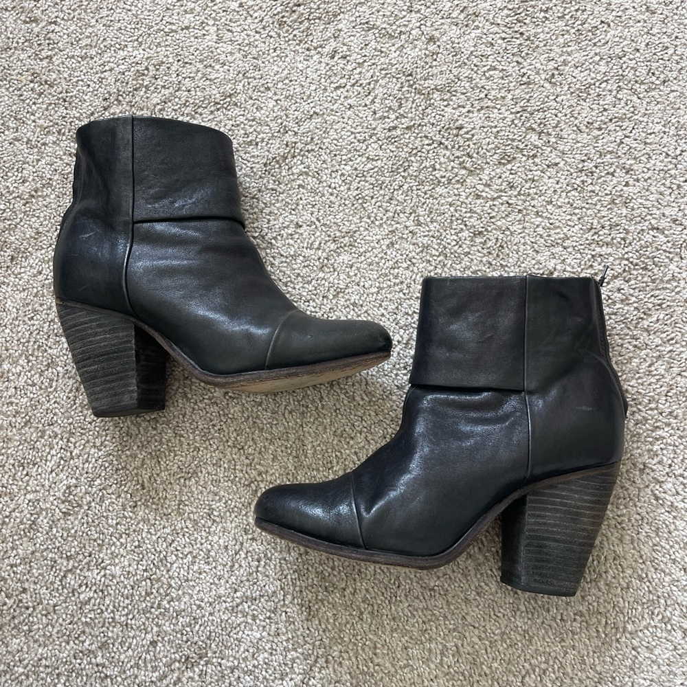 Rag & bone Black Leather Ankle Boots
